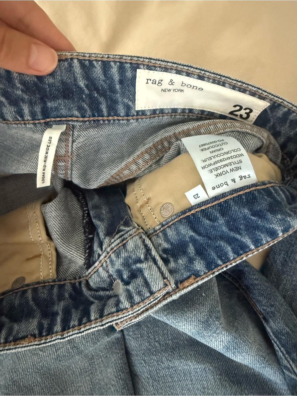 rag & bone Light Blue Wide Leg Jeans - Picture 9 of 9
